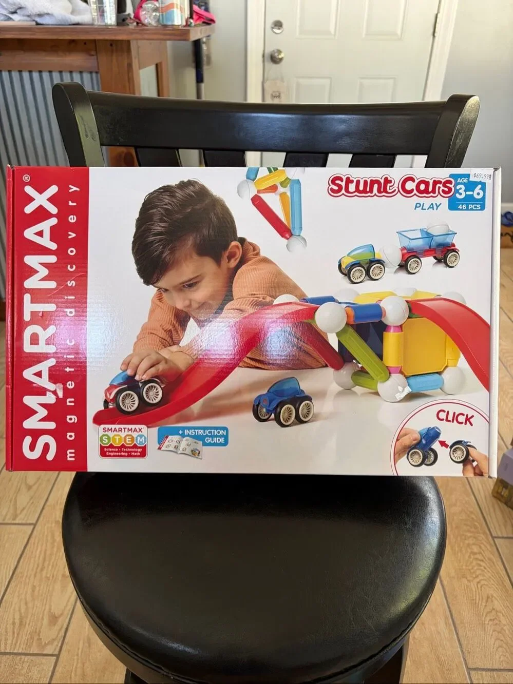 SmartMax Stunt Cars 46pc Magnetic Building Set STEM Toy Ages 3-6
